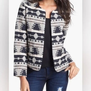 Like Mynded Aztec Open Front Blazer Jacket Size S